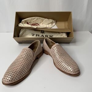 H.S. TRASK Shoes Women's Size 5.5* Ali Perfed Blush Metallic Pink Suede New NOTE